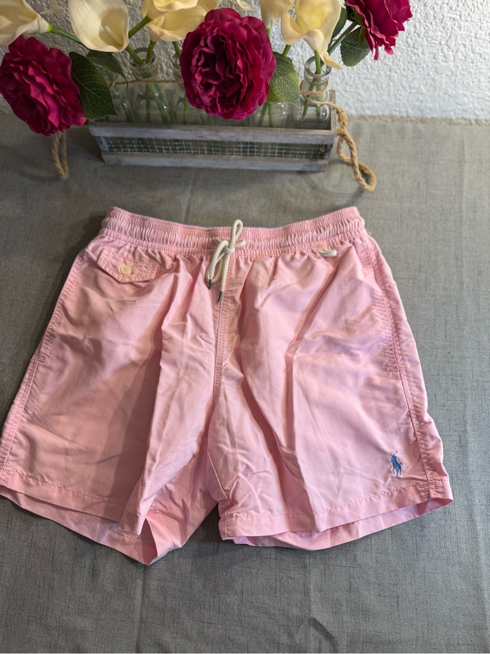 Polo Ralph Lauren Pink Swim Trunks – Excellent Condition – Men's Size S Pockets